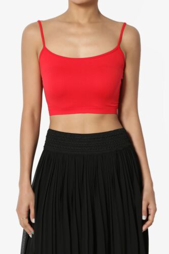 Canotta TheMogan senza cuciture spaghetti strap crop elasticizzata cami bandeau bralette - Foto 9 di 115
