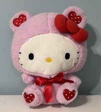 Sanrio Hello Kitty 12 Pink Bear with Red Hearts Costume Round 1 Stuffed Plush