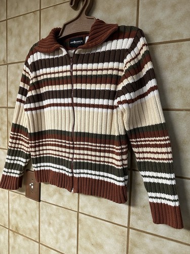 Sag Harbor Women’s Boho Retro Preppy Classicore Teachercore Zip Sweater, Sz XL - Picture 4 of 9