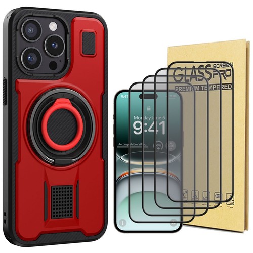 For iPhone 15/Pro/Pro Max Case Ring Kickstand Shockproof Cover Screen Protector - Picture 21 of 32