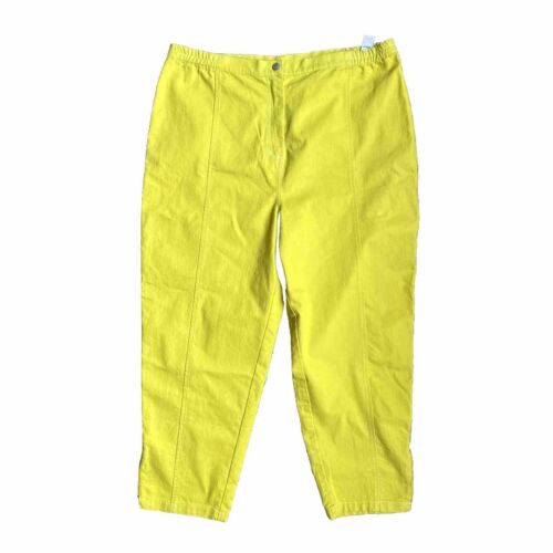 Bob Mackie Pants Womens XL Wide Leg Chartreuse Streetwear Bohemian Ankle Hiphop