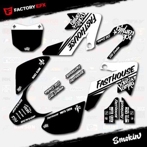 Black & White Smokin Racing Graphics Kit fits 13-25 Honda Crf50 CRF 50 Decals - Foto 6 di 8