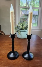 Plow And Hearth 13" tall Adjustable Battery Operated Candles Candlesticks