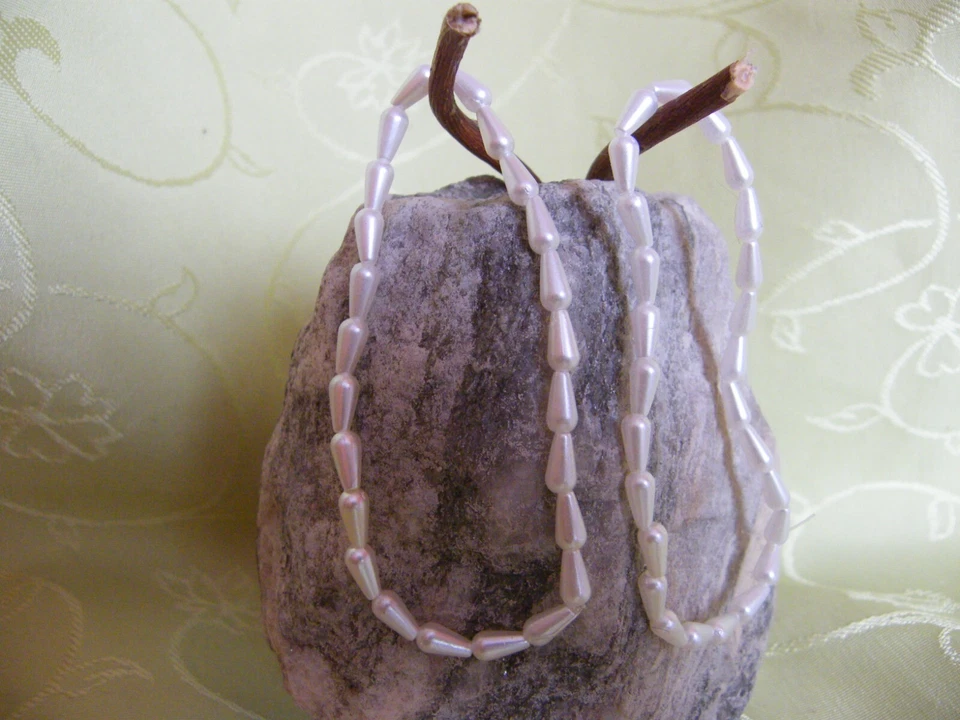 2 FLEX-ARMBÄNDER  MIT PERLEN IN PERLMUT WEIß ca. 14 cm/16 cm/17 cm/ 19 cm/20 cm