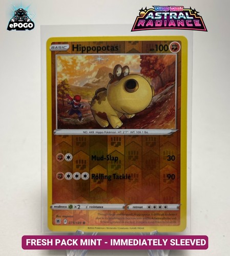 Hippopotas 079/189 Reverse Holo Pokemon TCG: Astral Radiance MINT SHIPPED TODAY - Picture 1 of 2