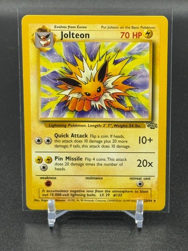 JOLTEON 20/64 - NON-HOLO RARE - Jungle - VINTAGE WOTC POKEMON KARTE - LP