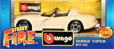 Burago RT-10 Dodge Viper - WHITE - Italy 1/43 O Scale MIB