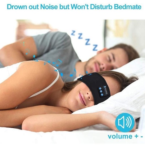Wireless Bluetooth Sleep Headband Comfortable Side Sleepers Music Mask - Picture 2 of 11