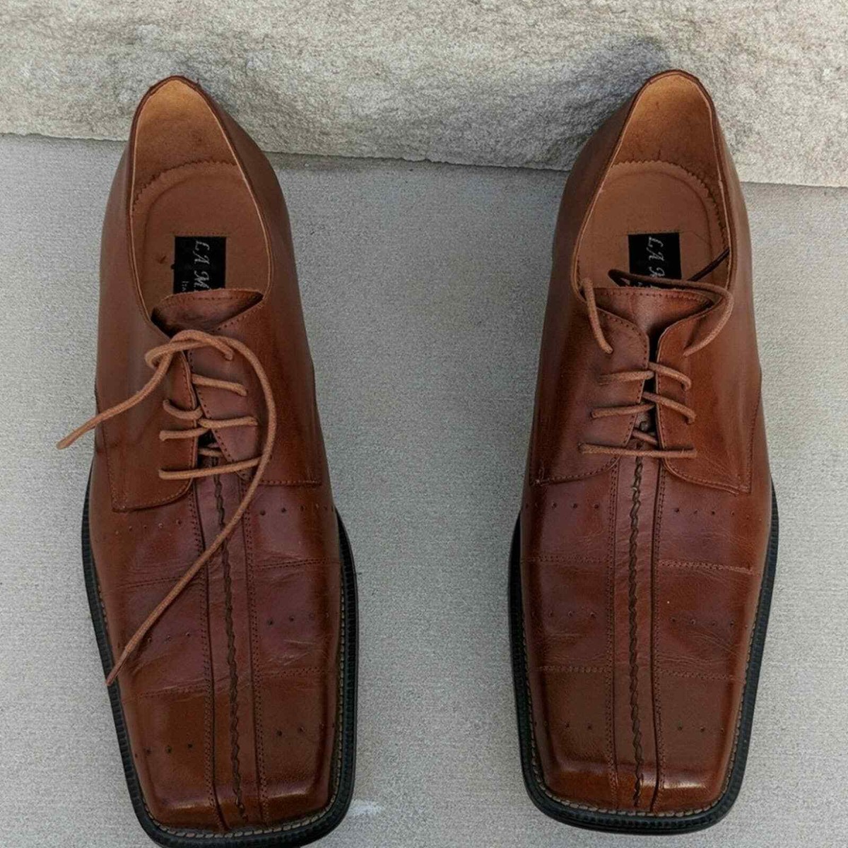 L A Milano Italy men\'s lace-up dress shoe cognac Men main image 2