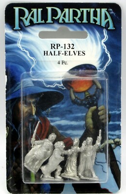  Ral Partha RP-132 Half-Elves (Player Characters) Shadow Elf Sorcerers Wizards 