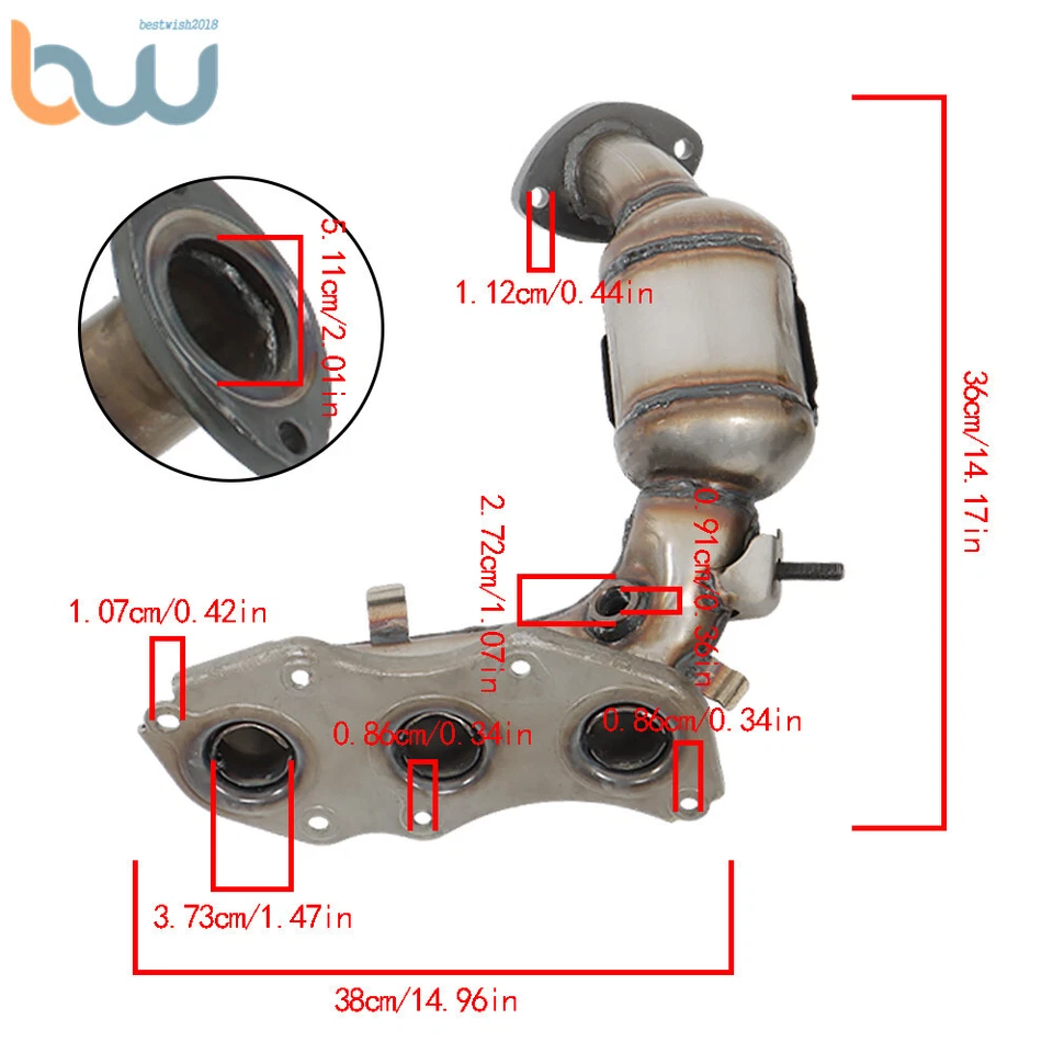 Bank 1 & 2 Manifold Catalytic Converters For 2011-2015 Toyota Sienna 3.5L FWD Foto 2 de 4