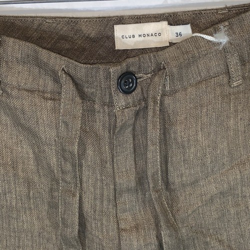 NWT Club Monaco Olive Fonce Tie Waist Delave Short Pantalons Size 36 - Picture 7 of 18
