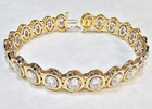 10.50 ct Oval shape Diamond Tennis Bracelet 18k two tone gold Gia cert. E-F Vvs