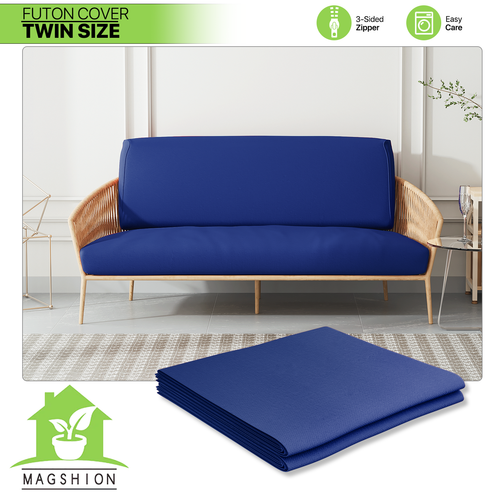 Twin Size Futon Cover Solid Color Sofa Bed Furniture Protector Armless Slipcover - Picture 28 of 34
