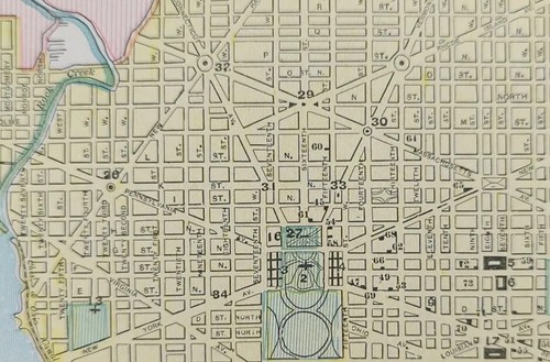 Vintage 1898 WASHINGTON DC Map 14x11 Old Antique Original UNITED STATES CAPITAL - Picture 5 of 9
