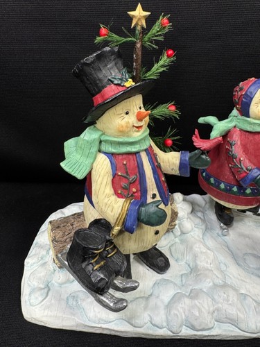 Kathy Killip Snow Family Ice Skating Snowmen Folk Art Winter Figurines DEMDACO - Picture 2 of 23
