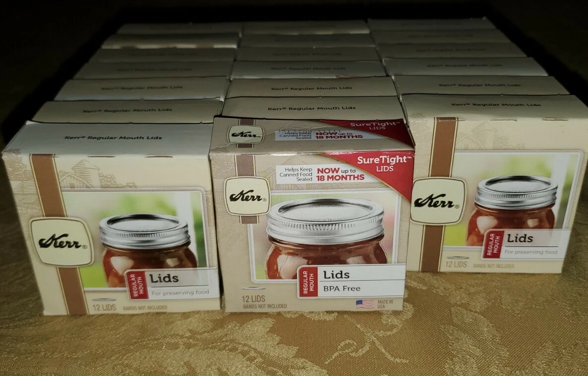 Kerr Regular Mouth Canning Jar Lids 20 Packs 240 Lids BPA Free Sure Tight BULK