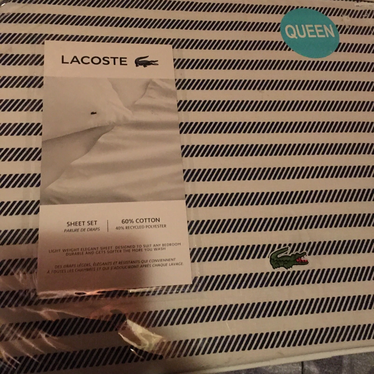 Lacoste queen cheap sheet set