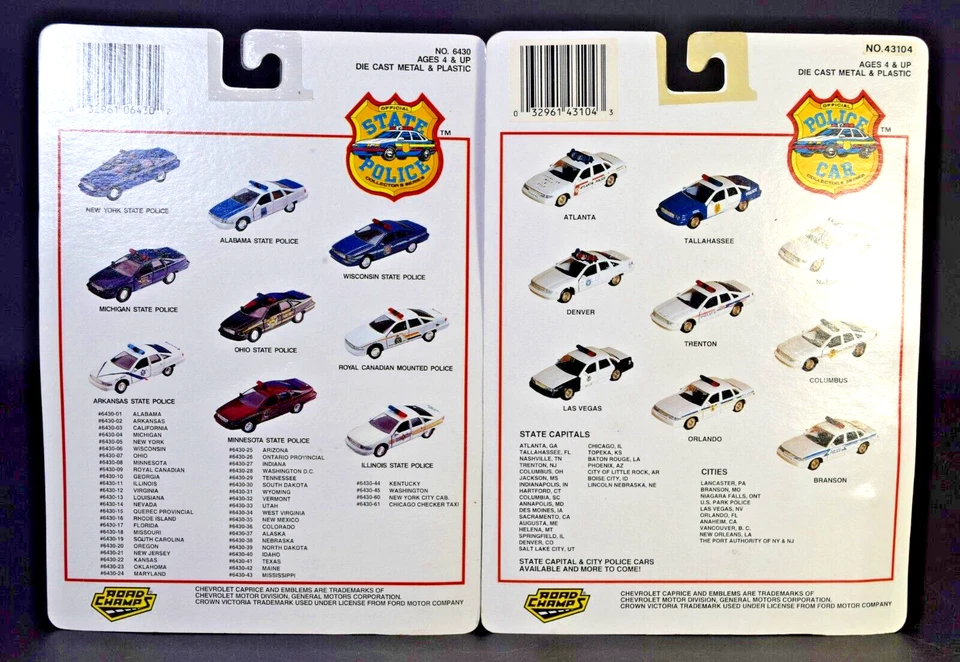 (2) Road Champs Departamento de Policía Serie Nueva Orleans #6430 y Branson #43104 Foto 4 de 4
