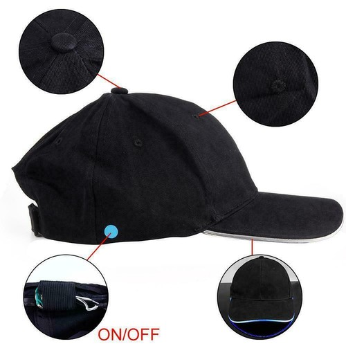 Adjustable LED Glow Hat Unisex Party Hip-Hop Dance Golf Baseball Flashing Cap SS - Picture 10 of 28