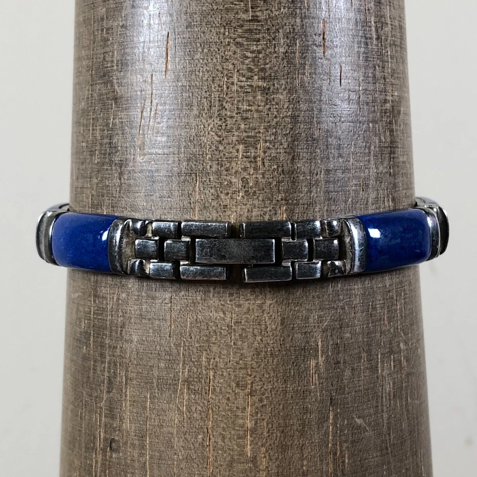 Aria женщин моды лазурит серебряный браслет овальный кварц аналоговый 19 мм часы 7» - Изображение 4 из 4