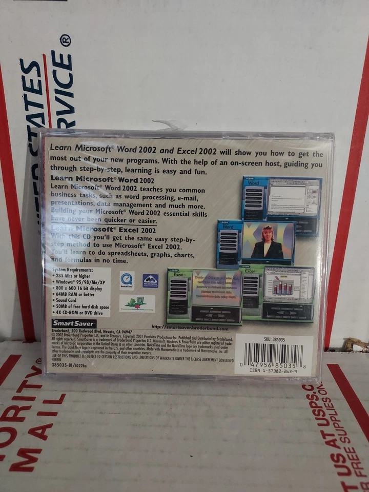 New Sealed Broderbund: Learn MS Windows XP and Excel XP 2002 (CD-ROM) - #162h - Image 2 of 2