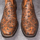 Black Jack El Patron Mahogany & Black Hand Tooled Boots #HT129, Men’s 9 D — photo 2