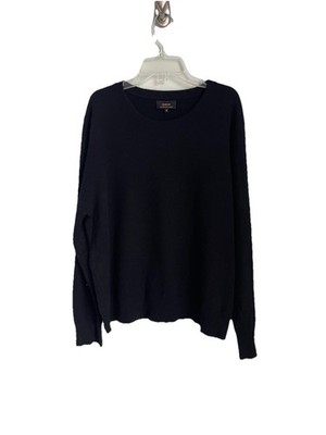 Quince Black Mongolian Cashmere Crew Neck Long Sleeve Sweater Womens Size XL