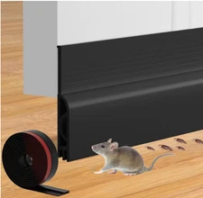 Door Draft Stopper for Bottom of Door, Adjustable Weather 39inch Black