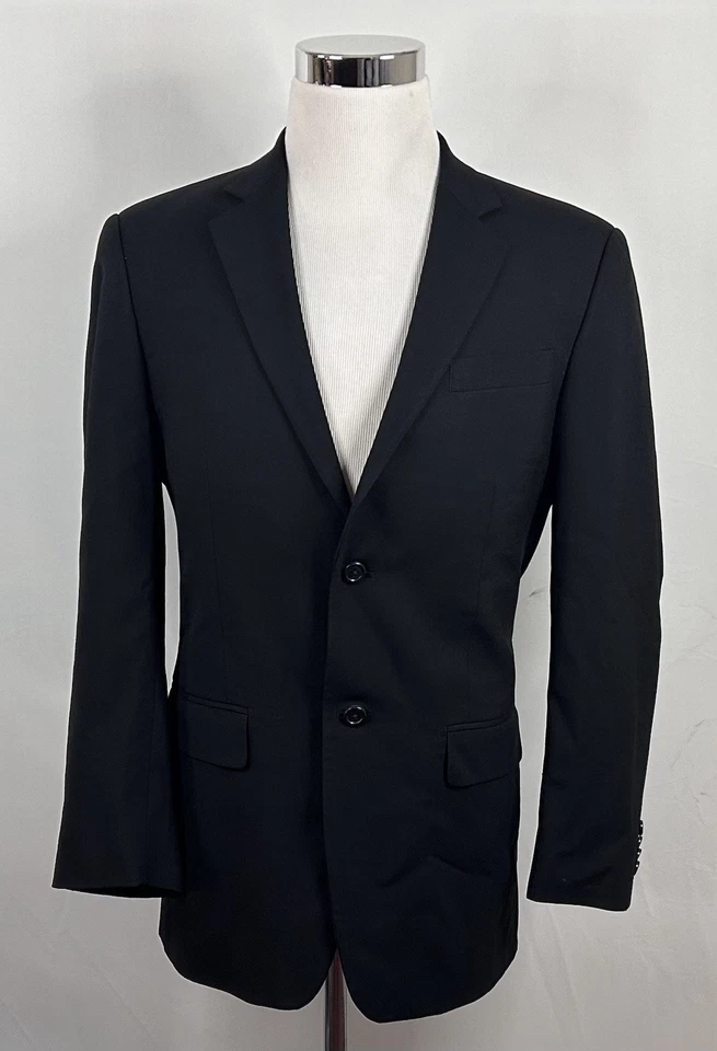 Traje Michael Kors 36R 29x29 Frente Plano Lana Negro Dos Botones Doble Ventilación Foto 2 de 4