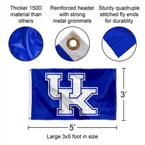 Kentucky Wildcats New UK Logo Flag Pole and Bracket Gift Package - Picture 3 of 8