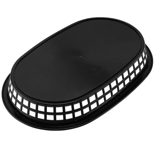 24 Pack Black Fast Food Serving Basket - 11 x 7 Inch Plastic Oval Shaped for ... - Picture 4 of 6