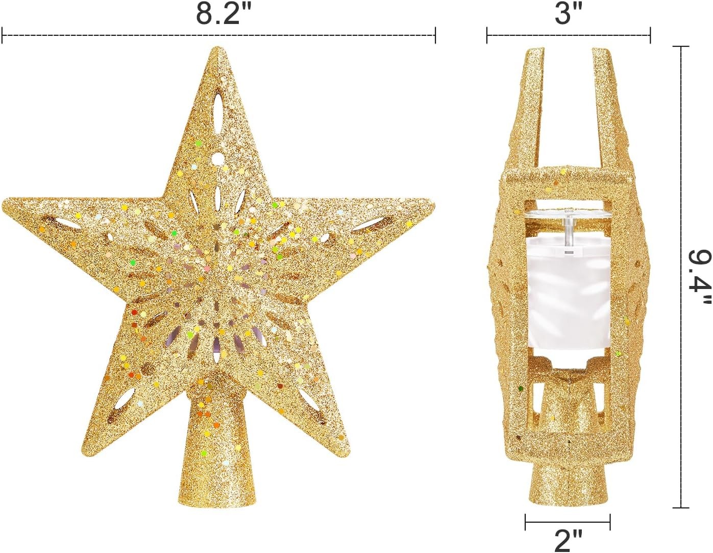 Christmas Tree Topper Projector Snowflake Christmas Star Tree 6 Projection Mode