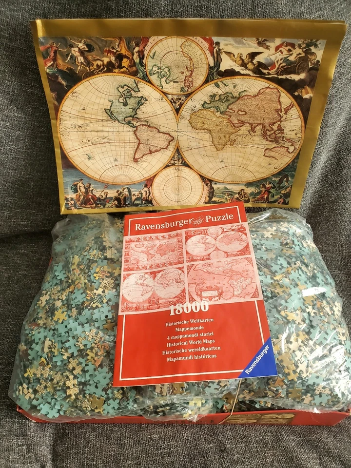 3/4 SEALED RARE Ravensburger 18000 HISTORICAL WORLD MAPS Jigsaw Puzzle New  - Image 2 of 4