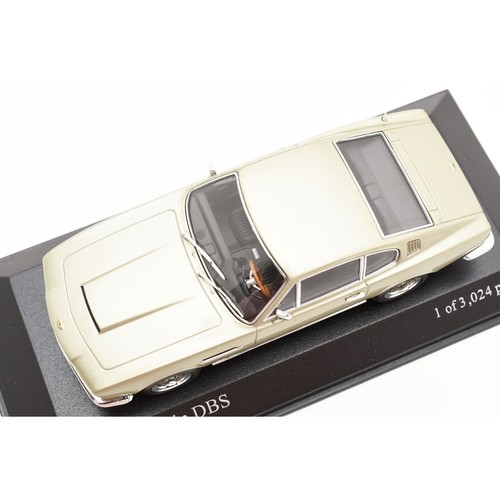 Mini Champs 1/43 Aston Martin Dbs 1969 Silver Green model car White from Japan - Picture 6 of 8
