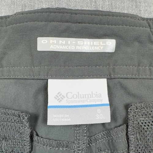 Columbia PFG Pants Womens 6 Gray Omni-Shield Roll-Up Fishing Quick Dry Stretch - Picture 8 of 14
