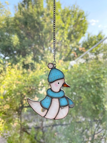Navidad Pato Vitral Hecho a Mano Joyería Decoración Regalo Adorno - Imagen 6 de 6