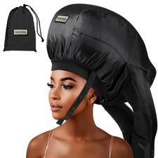 Hooded Hair Dryer Bonnet,Upgraded Dual-Tubes Even Heat Blow,Hands Large, Noir