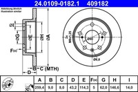 2X Bremsscheibe ATE 24.0109-0182.1 FüR Suzuki Cross LY JY SX4 Vitara AKK 310 APK