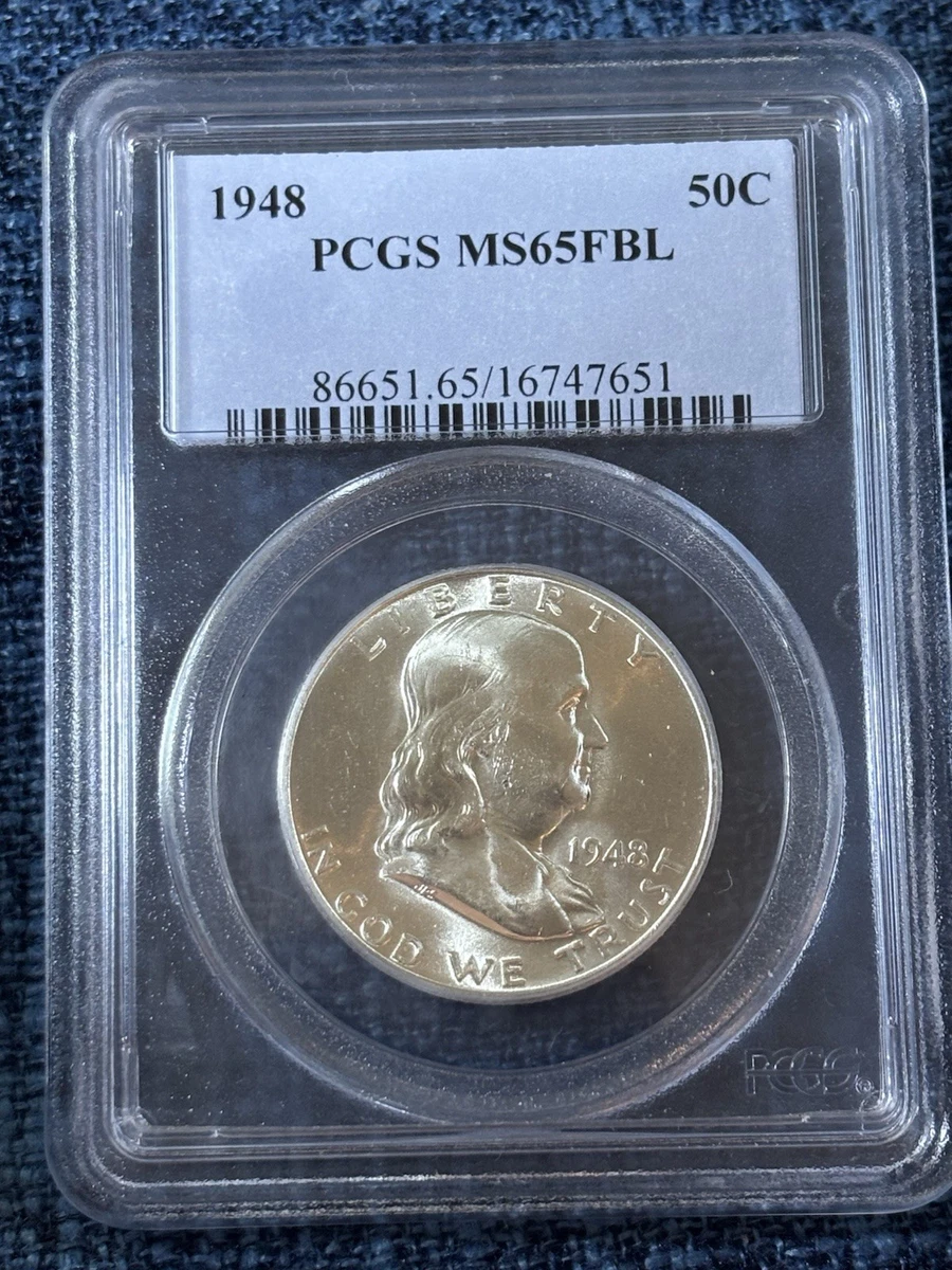 MS 65 Graded 1948 Year Franklin Half Dollars (1948-1963) for sale
