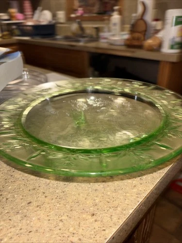 vintage green depression glass uranium vaseline