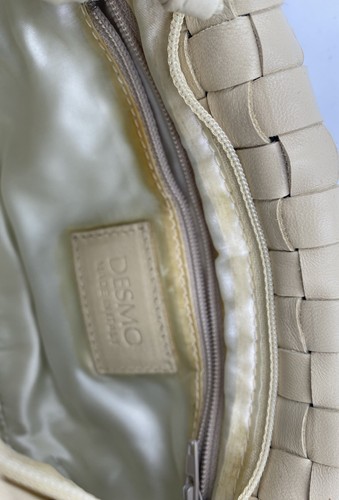 Desmo Woven Leather Crossbody Bag Made in Italy Vintage Cream - Picture 7 of 12