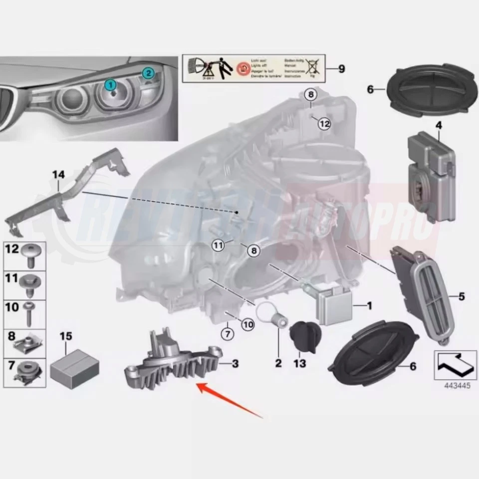 Yellow DRL LED Boards For 2012-16 BMW F30 320i 328i 335i Pre-LCI Xenon Headlight Foto 3 de 4