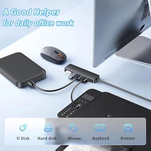 VIENON 4-Port USB 3.0 Hub for Laptop PC Xbox Fast Data Transfer Expander