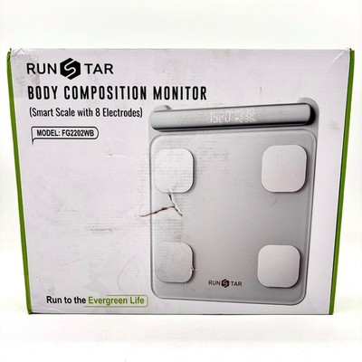 RunStar Body Composition Digital Monitor Smart Scale with 8 Electrodes - Silver
