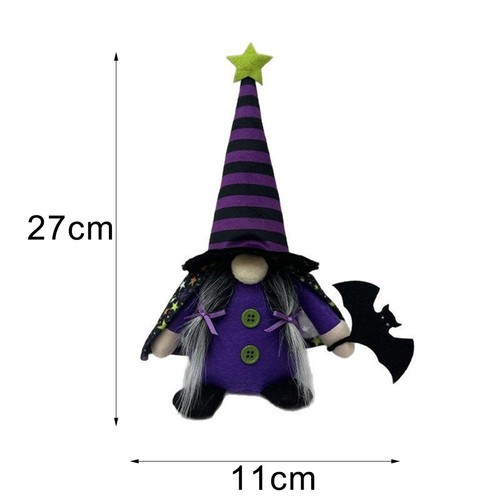 Halloween Gnome Decorations 2 Pack with Soft Sturdy Fabric and Witch Hats - Picture 7 of 8