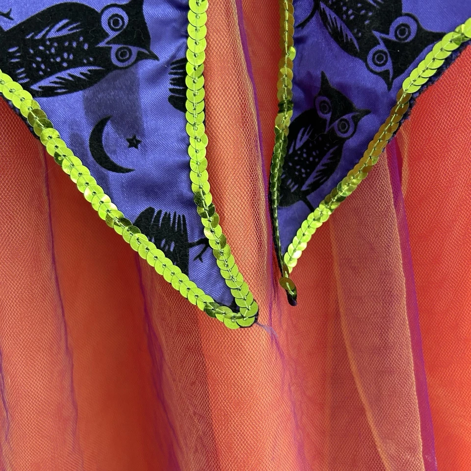 Witch Costume Girls light up Not Tested Size Small orange Owl - Image 3 of 4