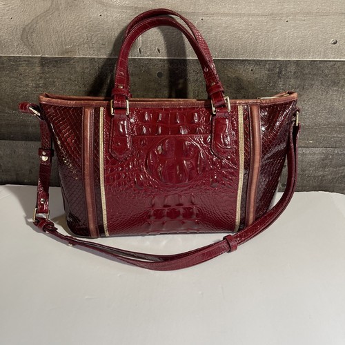 Brahmin Mini Asher Satchel Chianti Sonatina Wine Leather  Woman’s Carryall bag