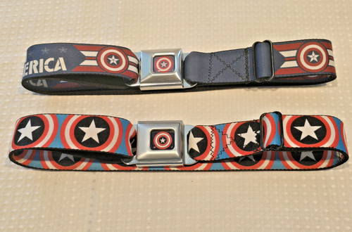 Buckle-Down CAPTAIN AMERICA Logo Seatbelt Belts (2)