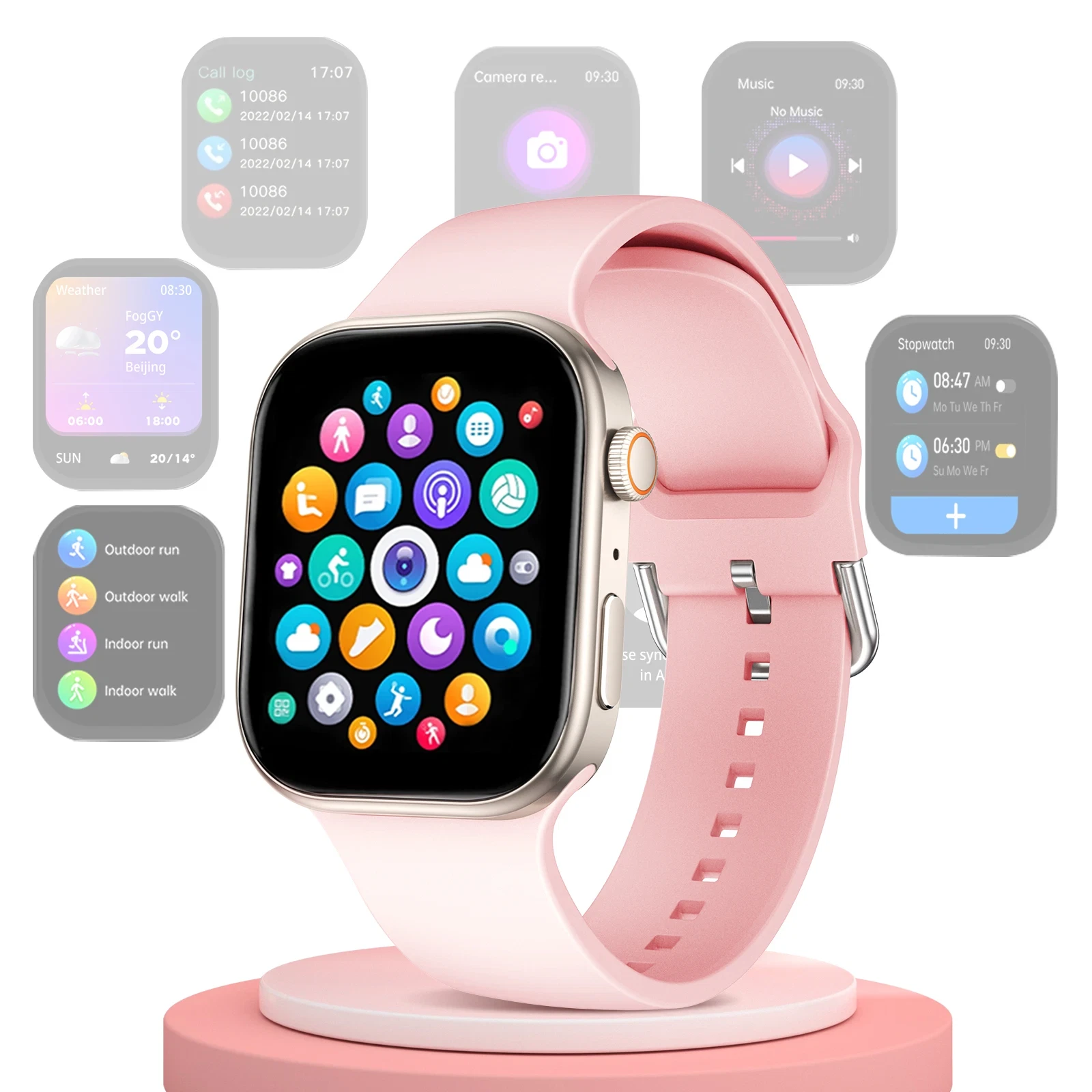 Smart Watch, Wireless Calling, Message Reminder, Multi-Sport Mode, 2.01-Inch HD